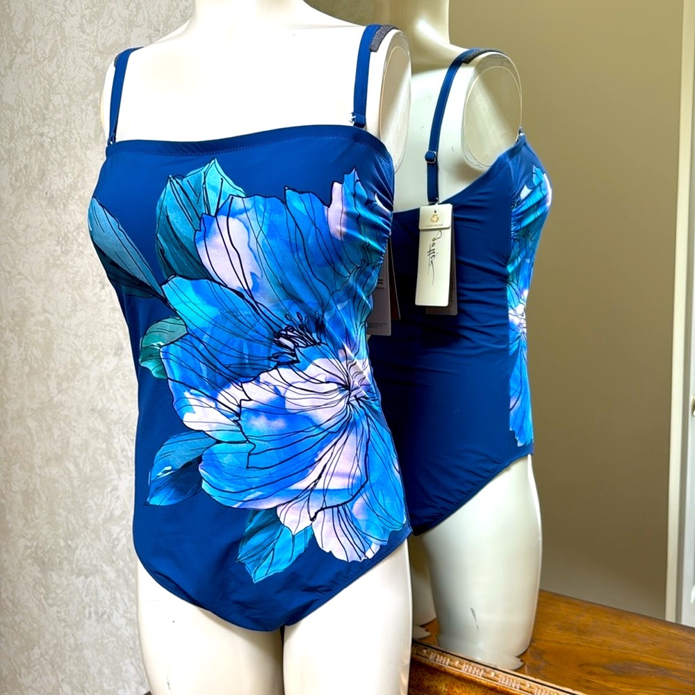 New Gottex Floral Women’s One Piece Swimsuit. Size 12. - Picture 4 of 13